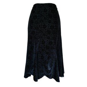 Notations Burn Out Velvet Scalloped Hem Skirt Black Sz 2X Whimsigoth Grunge